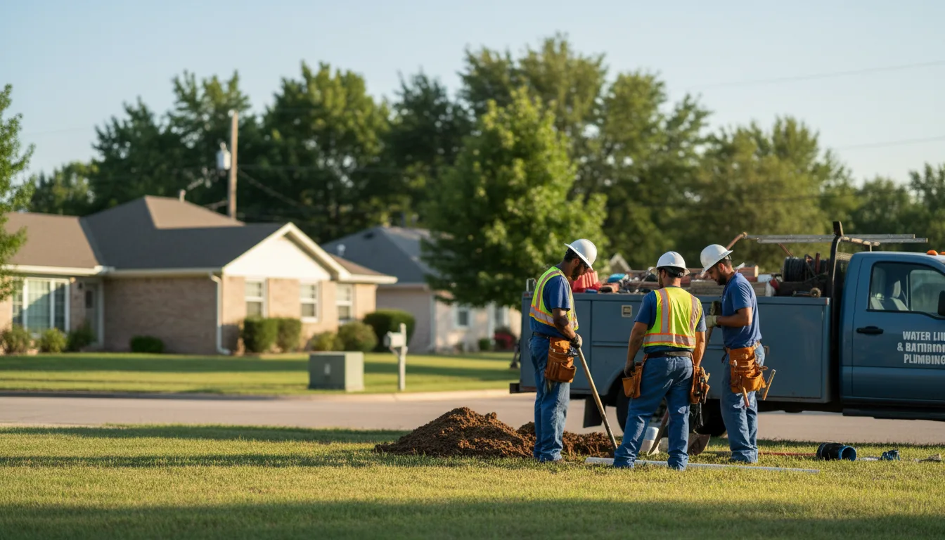 Residential water line and bathroom plumbing service in East Marion, NY